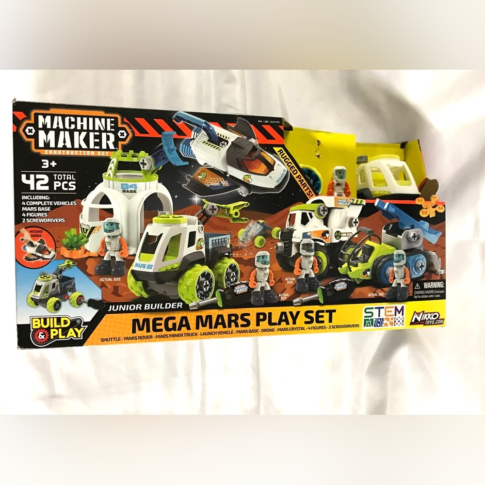 Nikko Mega Mars Playset 42 PCS STEM Space Rover Shuttle Toy Build Set Kids